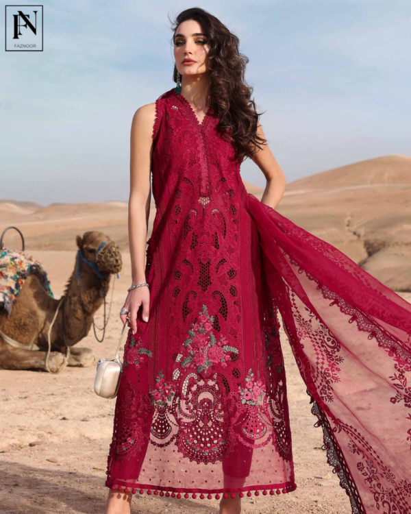 3 Piece Unstitched Embroidered Lawn Suit