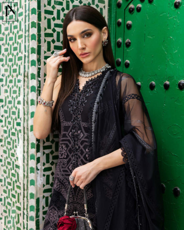 3 Piece Unstitched Embroidered Lawn Suit - Image 3