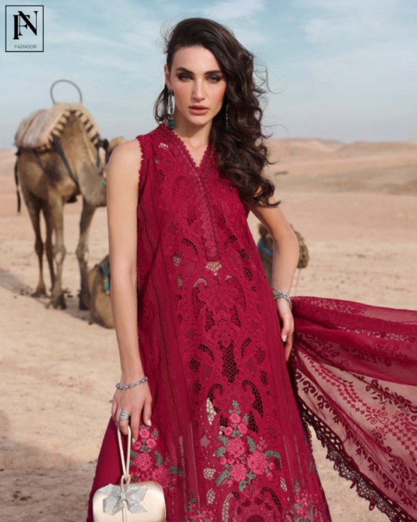 3 Piece Unstitched Embroidered Lawn Suit - Image 4
