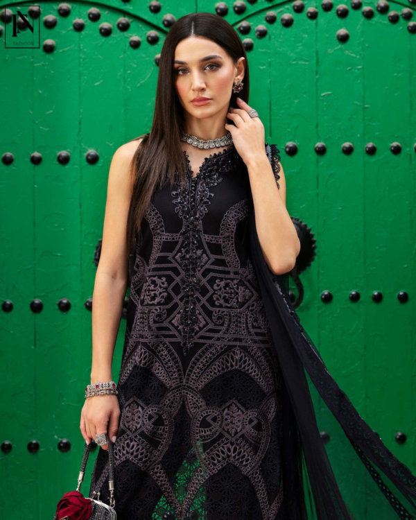 3 Piece Unstitched Embroidered Lawn Suit - Image 4