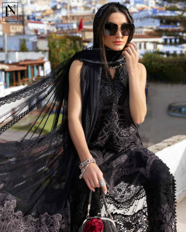 3 Piece Unstitched Embroidered Lawn Suit - Image 5