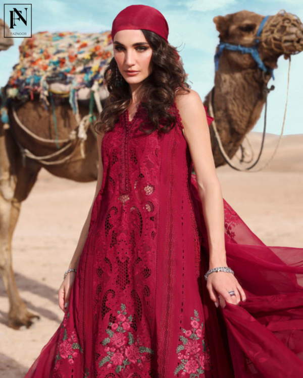 3 Piece Unstitched Embroidered Lawn Suit - Image 5