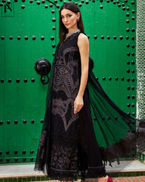 3 Piece Unstitched Embroidered Lawn Suit - Image 6