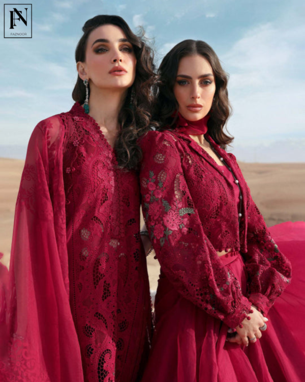 3 Piece Unstitched Embroidered Lawn Suit - Image 6