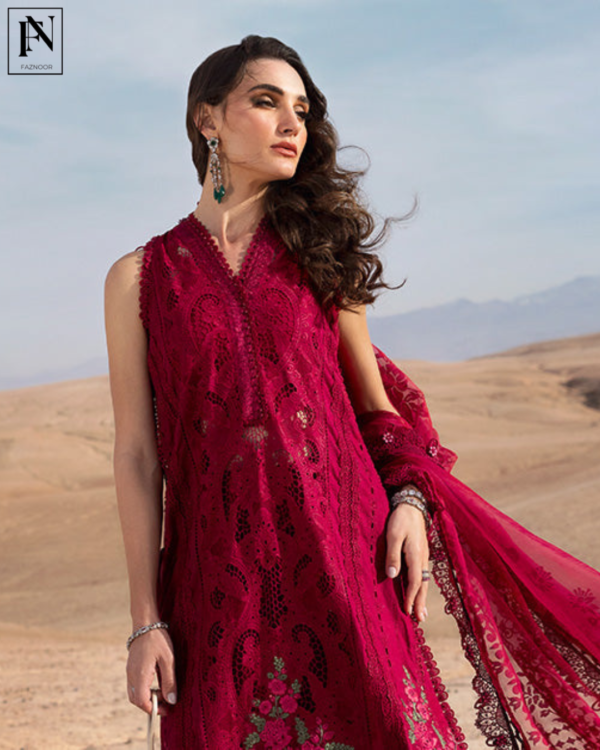 3 Piece Unstitched Embroidered Lawn Suit - Image 7