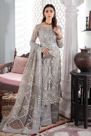 Gulnoor Embroidered Net 3-Piece Suit WS-18