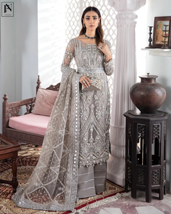 Gulnoor Embroidered Net 3-Piece Suit WS-18