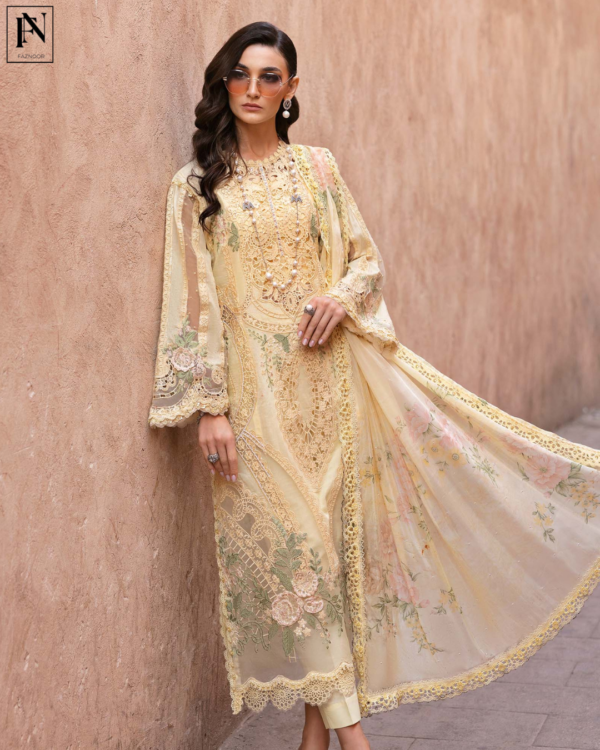 3 Piece Unstitched Embroidered Organza Suit | D-2509-A