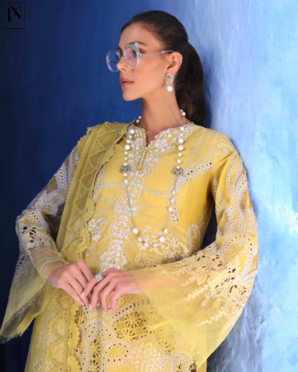 Maria B MB D-2512 Lime Yellow - Image 3