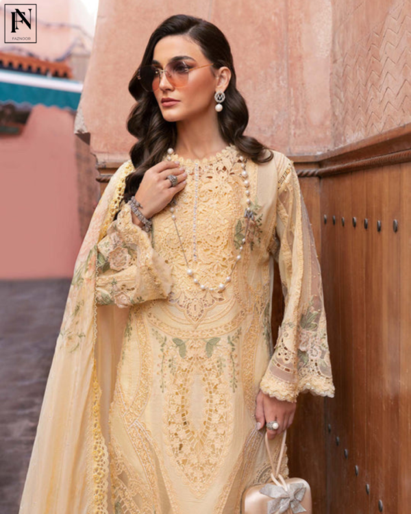 3 Piece Unstitched Embroidered Organza Suit | D-2509-A - Image 4