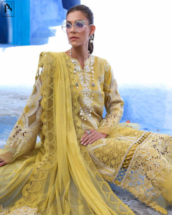Maria B MB D-2512 Lime Yellow - Image 5