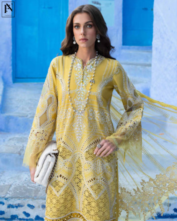 Maria B MB D-2512 Lime Yellow - Image 6