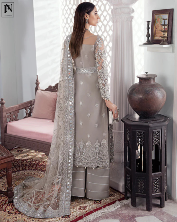 Gulnoor Embroidered Net 3-Piece Suit WS-18 - Image 7