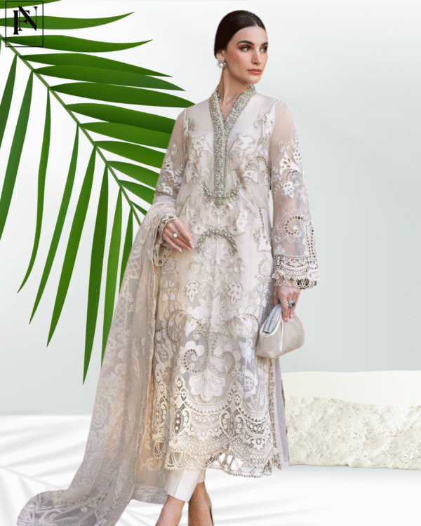 3 Piece Unstitched Embroidered Lawn SuitD-2506-A - Image 2