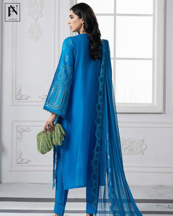 3 Piece Unstitched Embroidered Lawn Suit | D-2503-B - Image 2