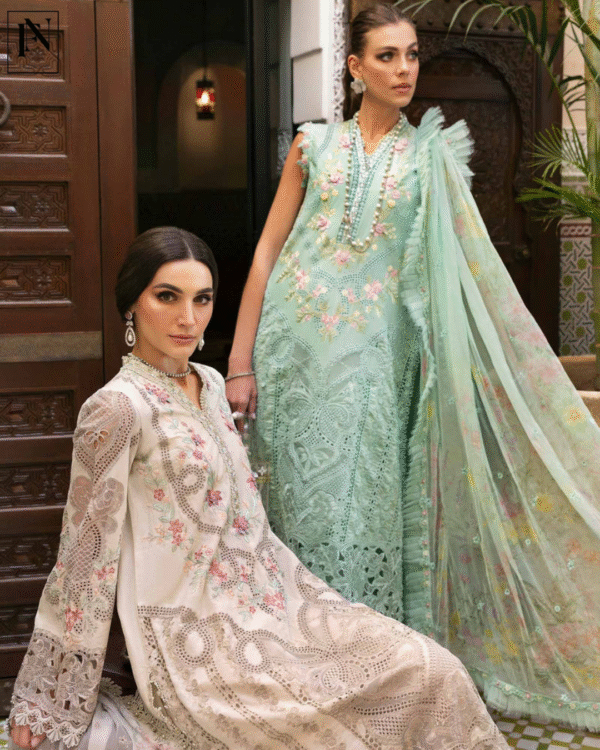 3 Piece Unstitched Embroidered Lawn Suit | D-2514-B - Image 4