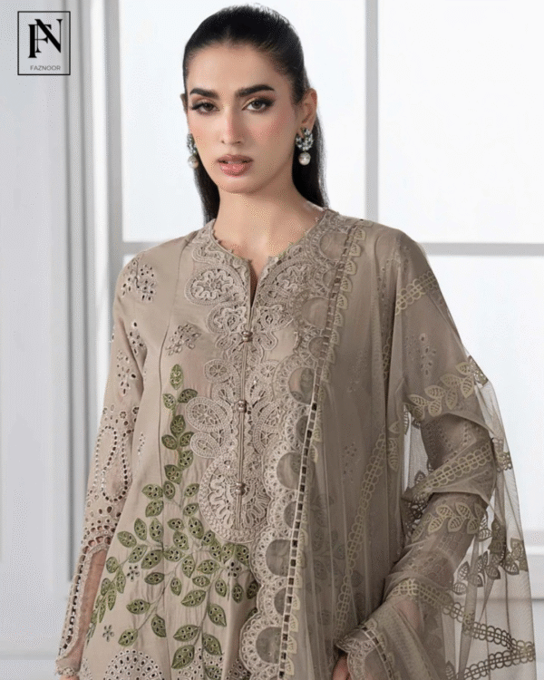 3 Piece Embroidered Lawn Suit | DS-2503-A - Image 4