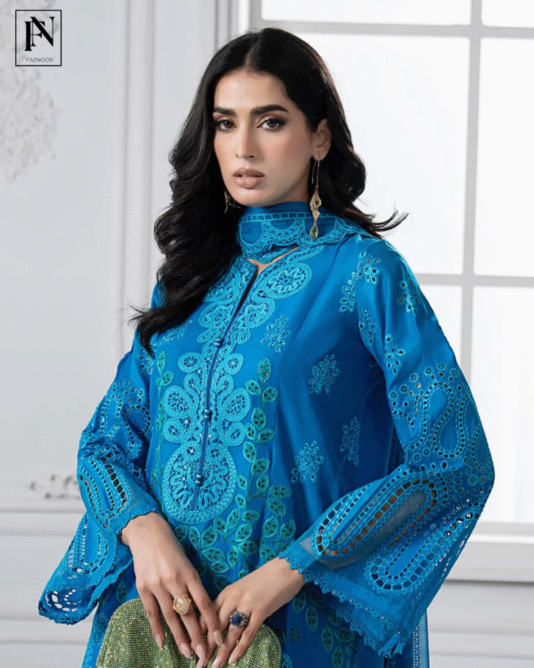3 Piece Unstitched Embroidered Lawn Suit | D-2503-B - Image 3