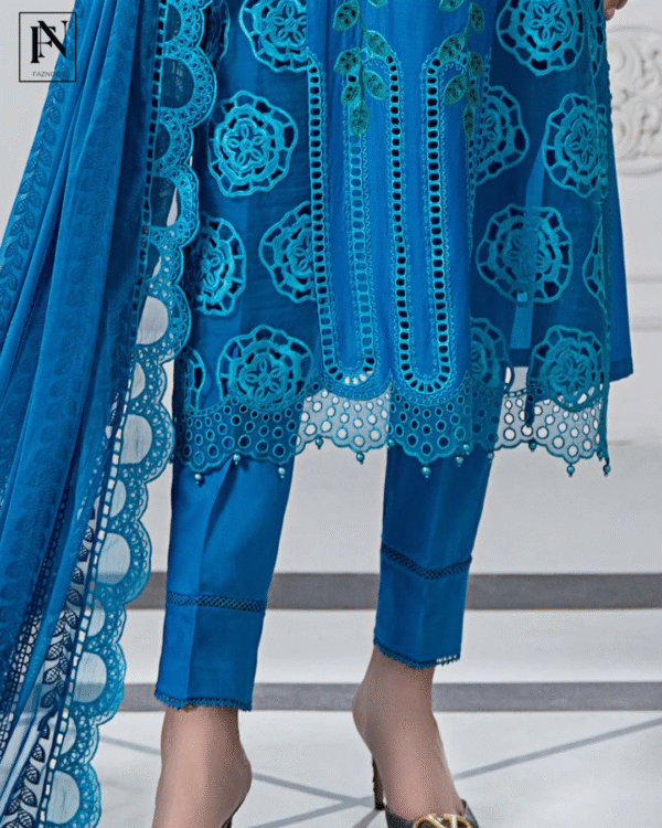 3 Piece Unstitched Embroidered Lawn Suit | D-2503-B - Image 5
