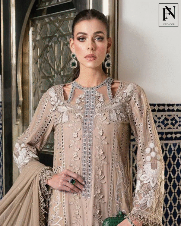 3 Piece Unstitched Embroidered Lawn Suit | D-2502-A - Image 6