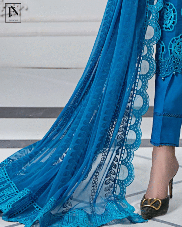 3 Piece Unstitched Embroidered Lawn Suit | D-2503-B - Image 6