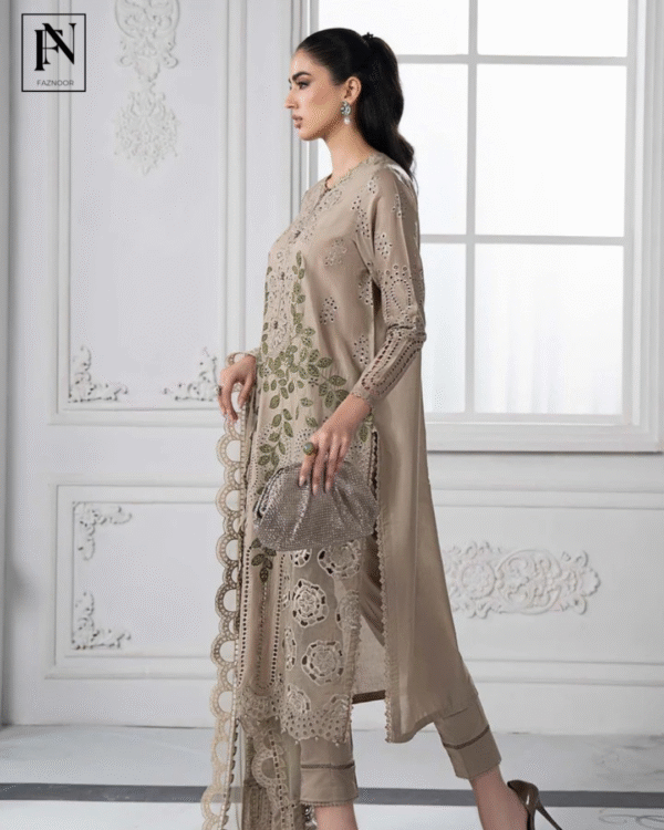 3 Piece Embroidered Lawn Suit | DS-2503-A - Image 6