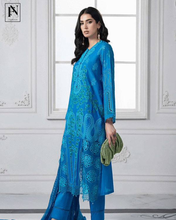 3 Piece Unstitched Embroidered Lawn Suit | D-2503-B - Image 7