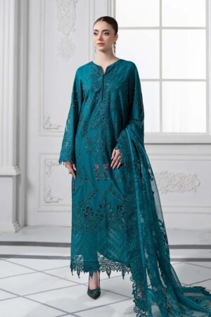 3 Piece Embroidered Dobby Lawn Suit | DS-2513-A