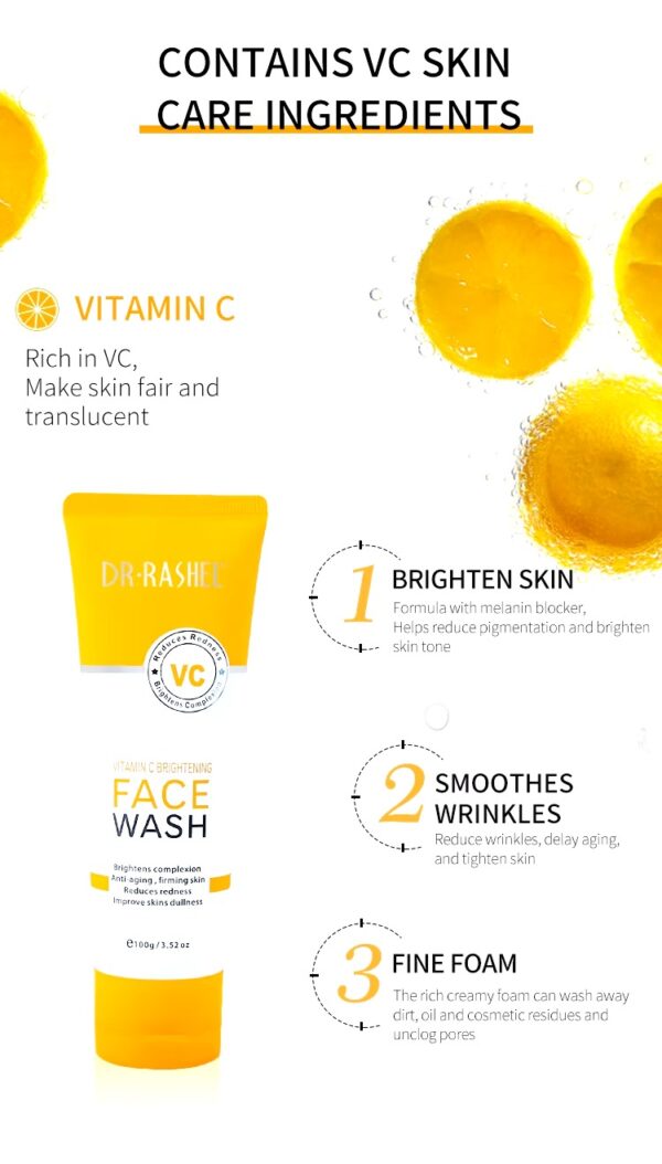DR RASHEL Product Vitamin C Brightening Face Wash 100g - Image 3
