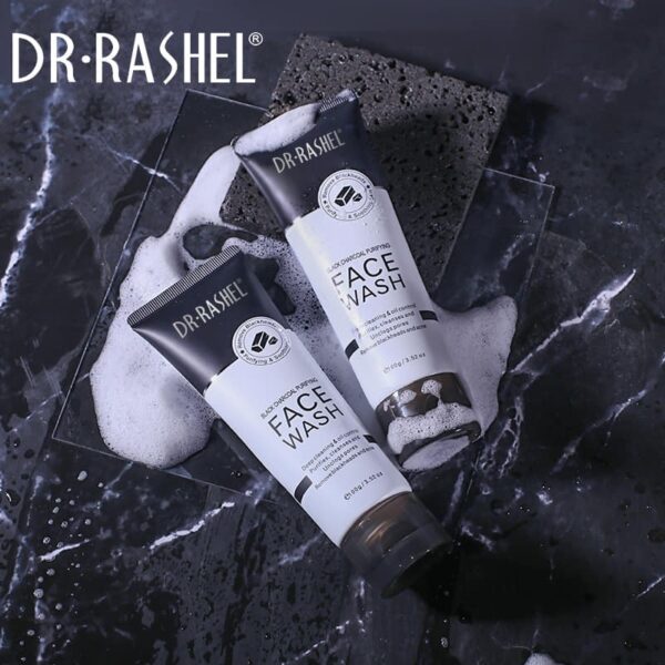 Dr.Rashel Black Charcoal Purifying Face Wash - 100g - Image 2